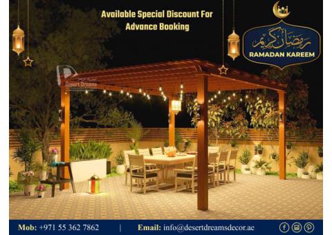 Sitting Area Wooden Pergola in Abu Dhabi | Feel Ramadan in Our Pergola | Uae.