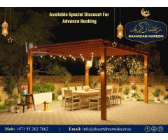 Sitting Area Wooden Pergola in Abu Dhabi | Feel Ramadan in Our Pergola | Uae.
