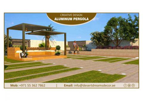 Creative Aluminum Pergola Design in Uae | Hidd Al Saadiyat | Aluminum Modern Pergola.