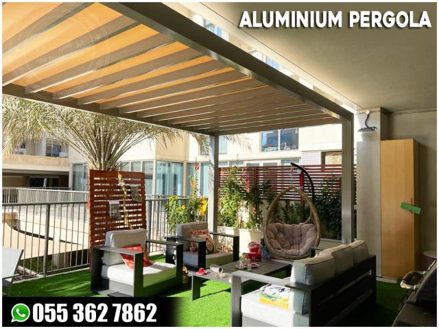 Creative Aluminum Pergola Design in Uae | Hidd Al Saadiyat | Aluminum Modern Pergola.