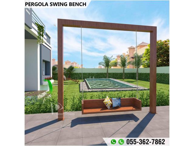 Wooden Pergola in Abu Dhabi | Saadiyat Island | Sitting Area Pergola Design Uae.