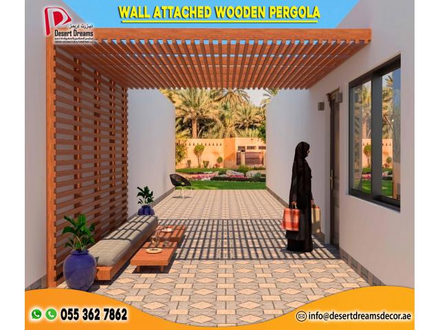 Wooden Pergola in Abu Dhabi | Saadiyat Island | Sitting Area Pergola Design Uae.