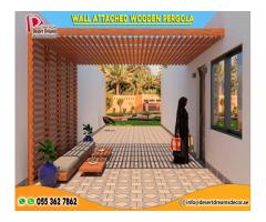 Wooden Pergola in Abu Dhabi | Saadiyat Island | Sitting Area Pergola Design Uae.