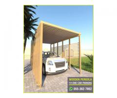 Car Parking Shades Aluminum Structure and Wooden Structure in Uae.