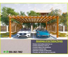 Outside Villa Parking Wooden Pergola in Uae | Car Parking Aluminum Pergola in Uae.