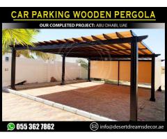 Outside Villa Parking Wooden Pergola in Uae | Car Parking Aluminum Pergola in Uae.