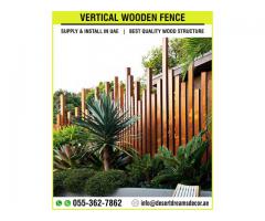 Decorative Wooden Fences in Uae | Wooden Fence with Benches | Wooden Fence with Planters.