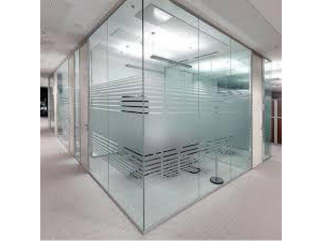 BROKEN GLASS REPLACEMENT, SHOWER GLASS PARTITION