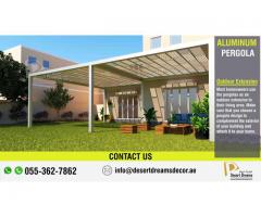 Aluminum Pergola Shades | Aluminum Sitting Area Pergola | Dubai | Abu Dhabi.