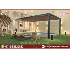 Swimming Pool Covered Pergola Uae | Aluminum Pergola Design.