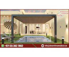 Swimming Pool Covered Pergola Uae | Aluminum Pergola Design.