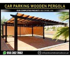 Car Parking Wooden Pergola Shades Uae | Aluminum Parking Shades Uae.