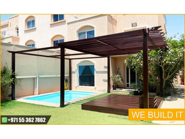 Swimming Pool Pergola Shades Uae | Solid Wood Pergola Abu Dhabi | Al Ain.
