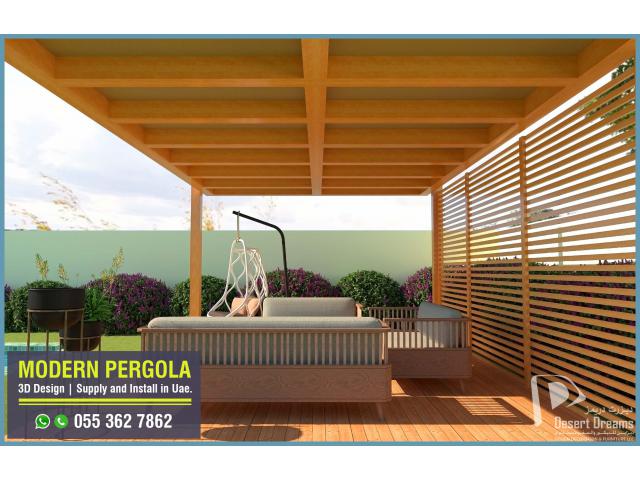 Supply and Install Wooden Pergola and Aluminum Pergola | Abu Dhabi | Dubai | Al Ain.