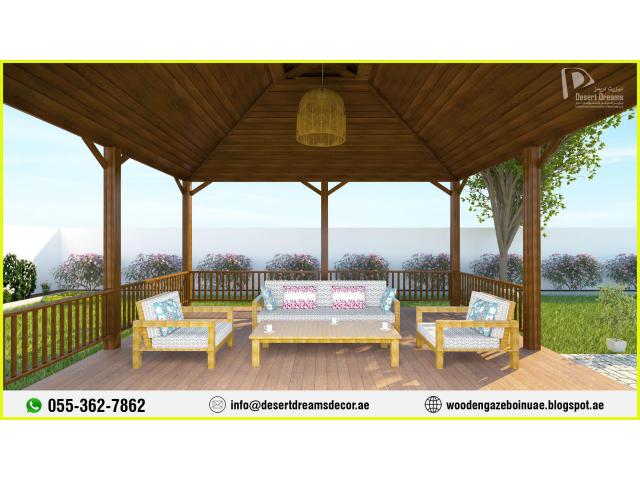 Wooden Gazebo Design and Install in Uae | Abu Dhabi | Dubai | Al Ain.