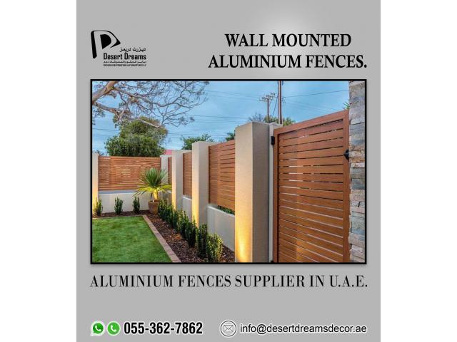 Aluminum Slatted Fences Uae | Wall Mounted Slatted Fences Abu Dhabi.