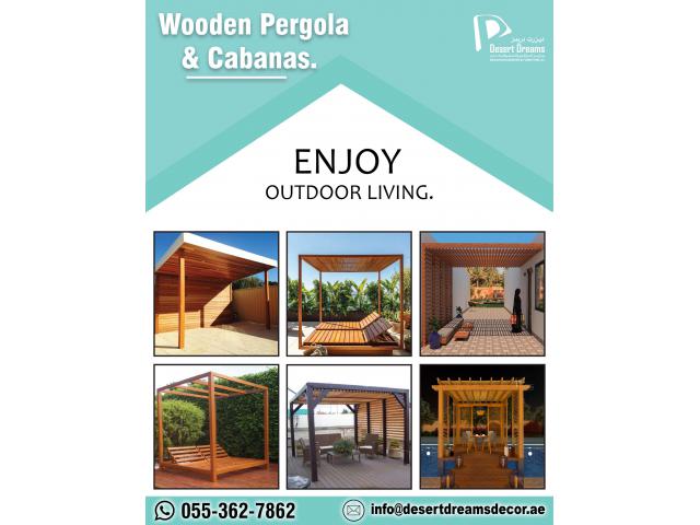 Wooden Cabana Uae | Wooden Pergola | Lowest Prices | Desert Dreams Decor.