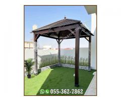We Design and Build Wooden Gazebos in Abu Dhabi and Dubai | All Shapes of Wooden Gazebo.