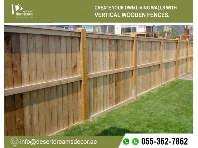 Long Area Wooden Fence Uae | Wooden Fence Dubai | Wooden Fence Abu Dhabi.