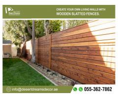 Long Area Wooden Fence Uae | Wooden Fence Dubai | Wooden Fence Abu Dhabi.