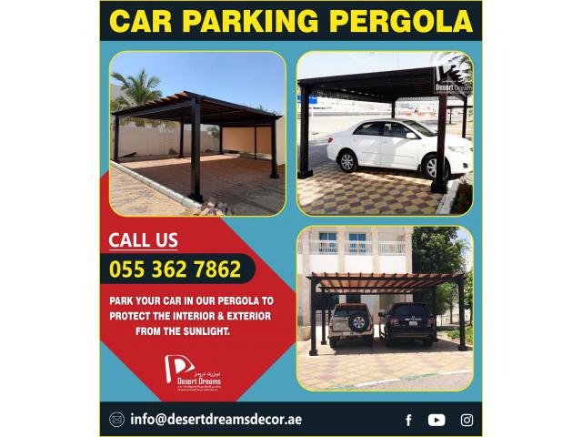 Car Parking Sun Shades Pergola in Uae | Creative Designs | Most Affordable Prices.