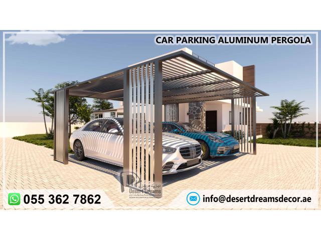 Car Parking Sun Shades Pergola in Uae | Creative Designs | Most Affordable Prices.
