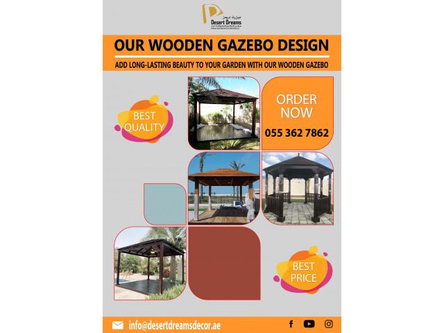Design, Build and Install Wooden Gazebo in Uae | Lowest Prices | High Quality Malaysian Wood.