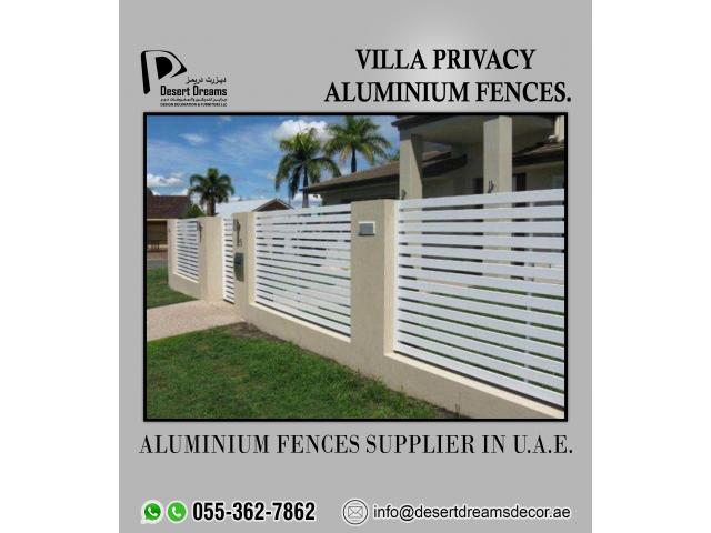 Outdoor Aluminum Fences in Uae | Design, Build and Install Aluminum Privacy Slats Panels.