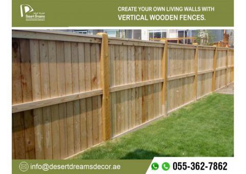 Wall Mounted Slatted Fences in Uae | Wooden Privacy Fence and Gates | Dubai.