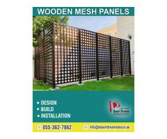 Wall Mounted Slatted Fences in Uae | Wooden Privacy Fence and Gates | Dubai.