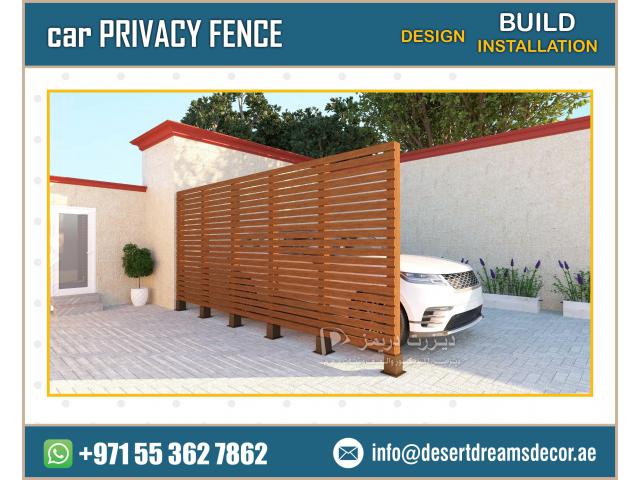 Wall Mounted Slatted Fences in Uae | Wooden Privacy Fence and Gates | Dubai.