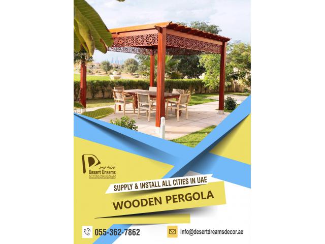 Wooden Pergola Dubai | Outdoor Wooden Pergola | Pergola Suppliers in Uae.