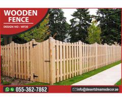 Natural Wood Finish Fence Uae | Garden Fence Abu Dhabi | Garden Fence Dubai.
