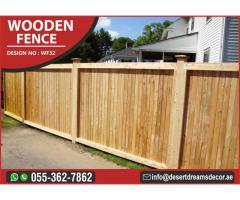 Natural Wood Finish Fence Uae | Garden Fence Abu Dhabi | Garden Fence Dubai.