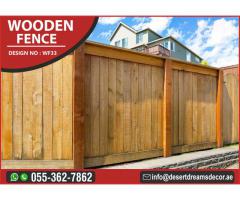 Natural Wood Finish Fence Uae | Garden Fence Abu Dhabi | Garden Fence Dubai.