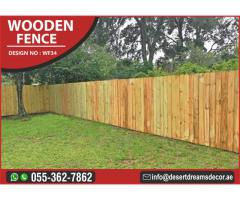 Natural Wood Finish Fence Uae | Garden Fence Abu Dhabi | Garden Fence Dubai.