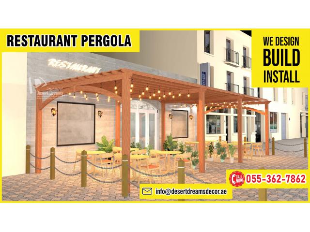 Restaurant Pergola Uae | Outdoor Dining Pergola | Abu Dhabi Based Pergola Company.
