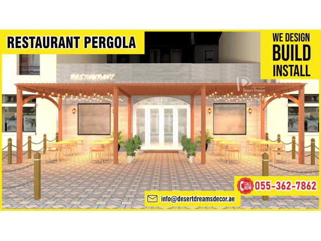 Restaurant Pergola Uae | Outdoor Dining Pergola | Abu Dhabi Based Pergola Company.