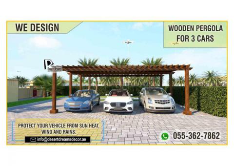 3 Cars Parking Pergola Uae | Protect Your Vehicle From Sun Heat and Winds | Abu Dhabi.