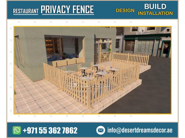 Villa Privacy Wooden Fences Dubai | Long Area Wooden Fence | Restaurant Privacy Fences.