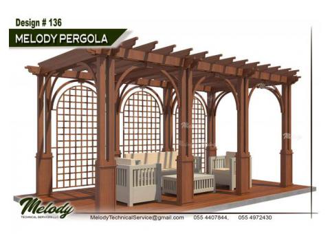 Meranti Wood Pergola in Dubai | Pergola Suppliers | Garden pergola