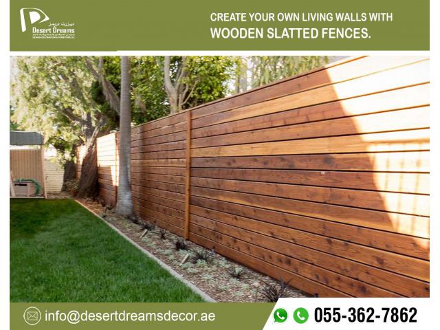 Neighbour Privacy Fence Dubai | Villa Wall Mounted Fence | Slatted Fences Uae.
