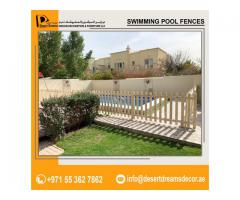 Wooden Privacy Swimming Pool Fence Dubai | White Picket Fences Uae.