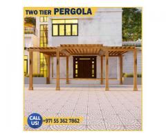 2 Tier Wooden Pergola in Dubai | Wooden Pergola Suppliers in Uae.
