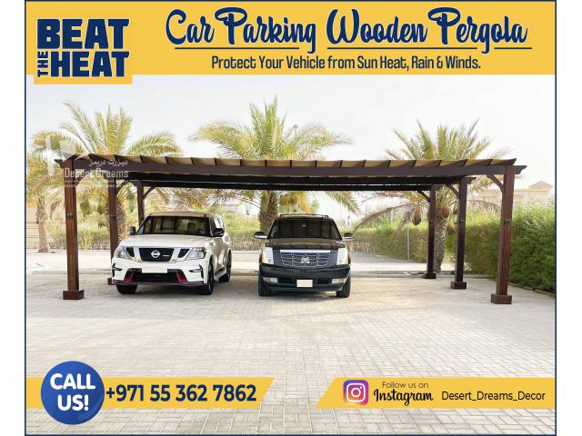 Car Parking Wooden Shades Suppliers in Dubai | Car Parking Pergola Abu Dhabi.