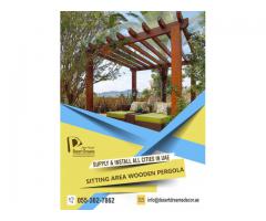 Wooden Pergola Abu Dhabi | 2 Tier Wooden Pergola | Modern Design Pergola Uae.