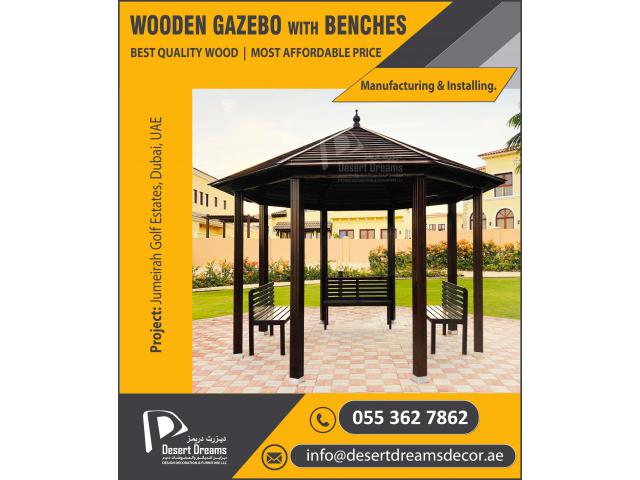 Wooden Gazebo Abu Dhabi | Round Wooden Gazebo | Square Wooden Gazebo in Uae.