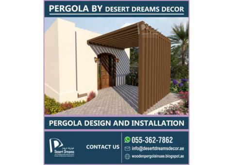 Wooden Pergola in Jumeirah Area | Supply and Install Solid Wood Pergola in Dubai.