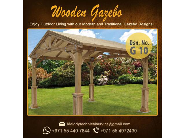 Wooden Gazebo | Gable Gazebo | Clay Stone Gazebo Manufacturer in UAE