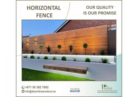 Wooden Slatted Fences Panels in Uae | Vertical Privacy Fences Dubai.
